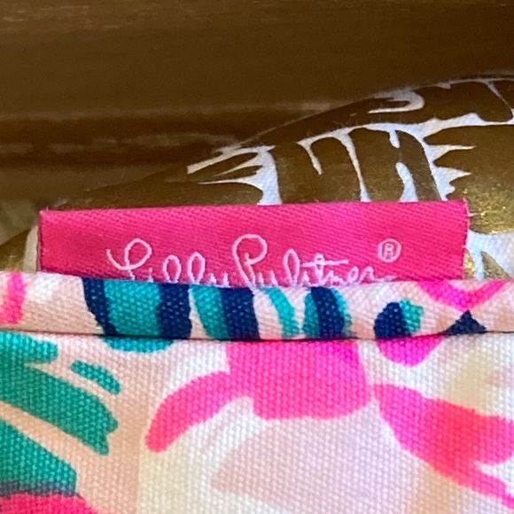 Lilly Pulitzer 18" x 18" Throw Pillow- Via Flora Print Front, Gold On Back - Picture 6 of 8